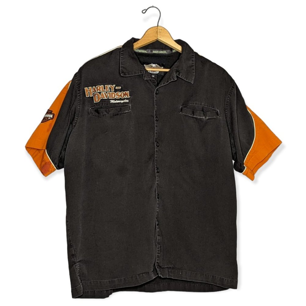 Harley Davidson Men's Mechanics Short Sleeve Button Down Shirt Size XXL
